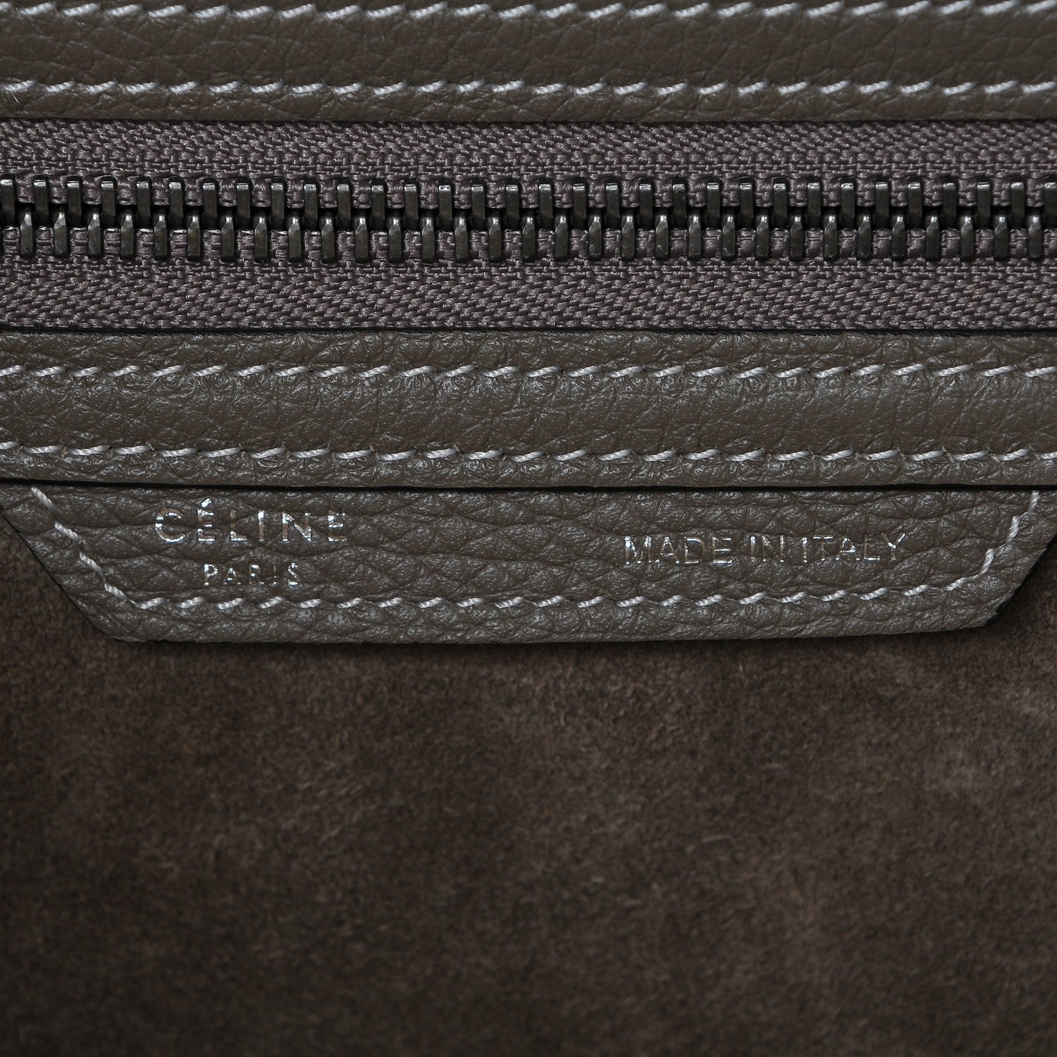 Celine Drummed Calfskin Mini Luggage Souris 6 of 7