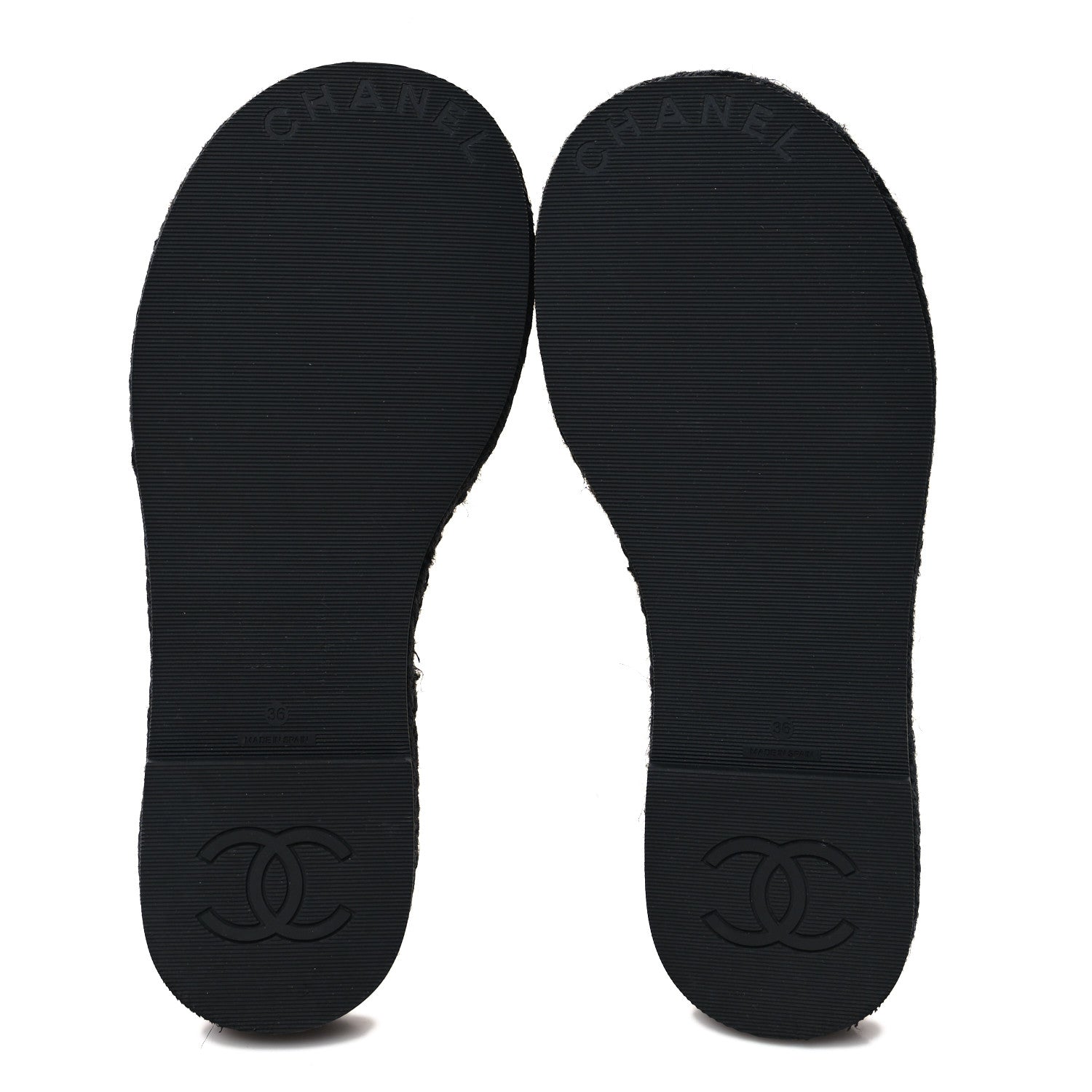 Chanel Lambskin Espadrille Mule Sandals 36 Black 5 of 7