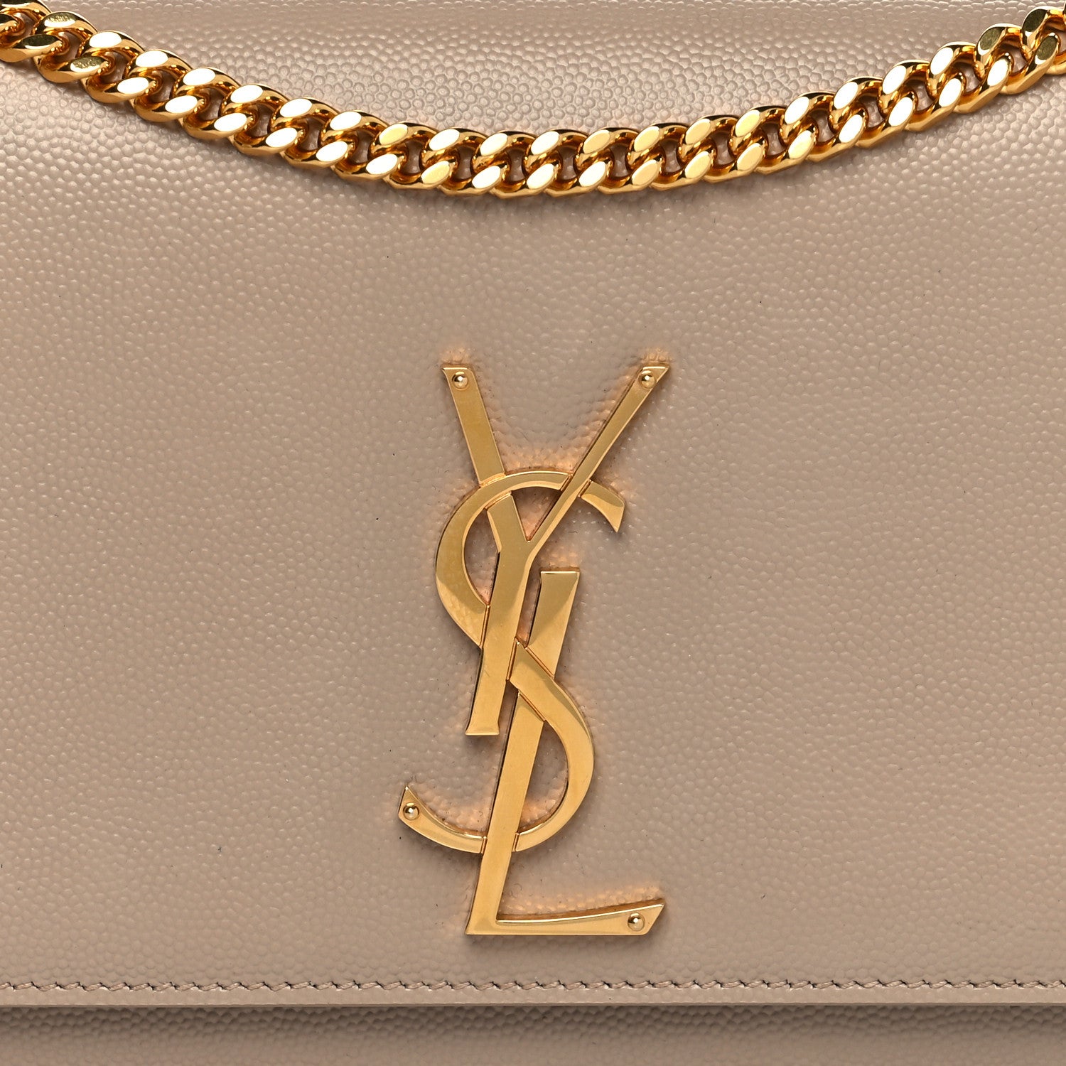 Saint Laurent Grain De Poudre Medium Monogram Kate Satchel Dark Beige 8 of 10