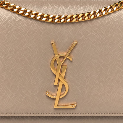 Saint Laurent Grain De Poudre Medium Monogram Kate Satchel Dark Beige 8 of 10