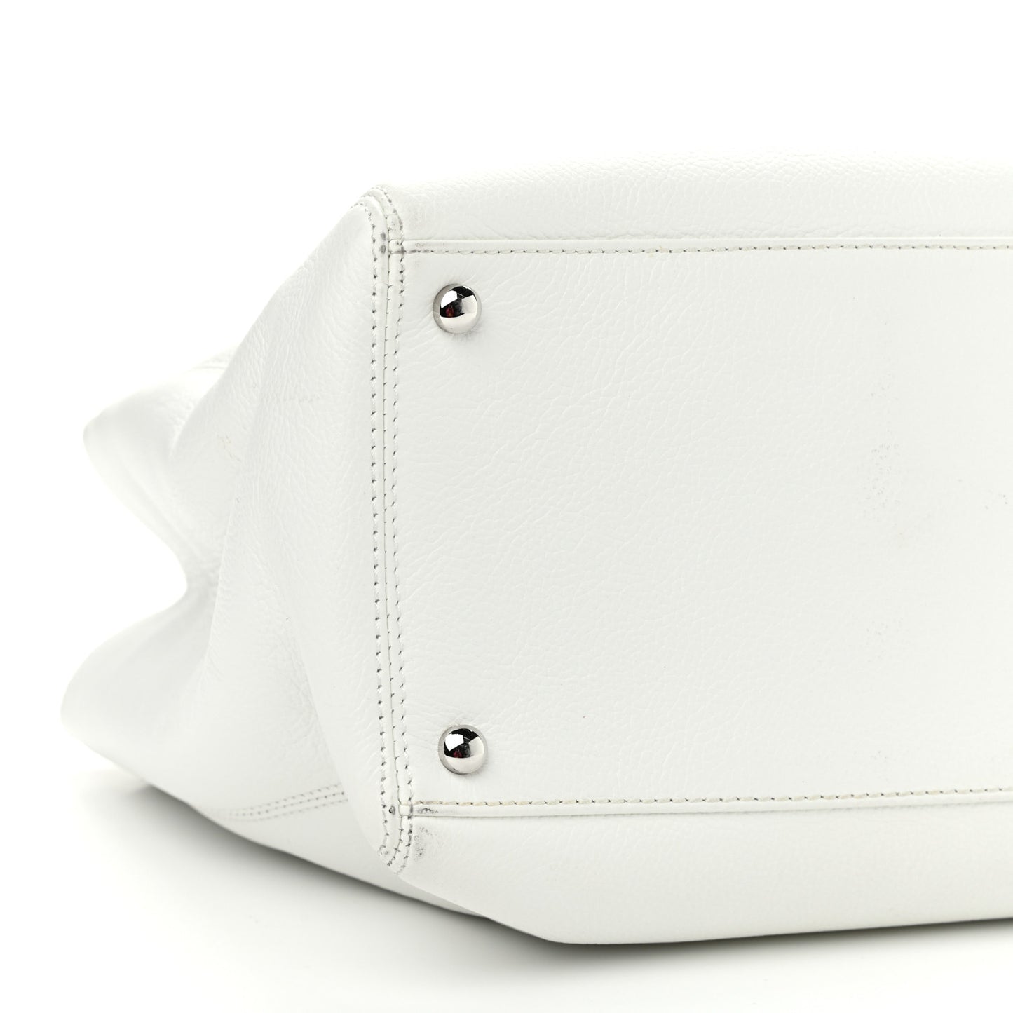 Calfskin Cerf Executive Shopper Tote White