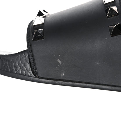 Valentino Garavani Rubber Rockstud Slide Sandals 38 Black 11 of 12