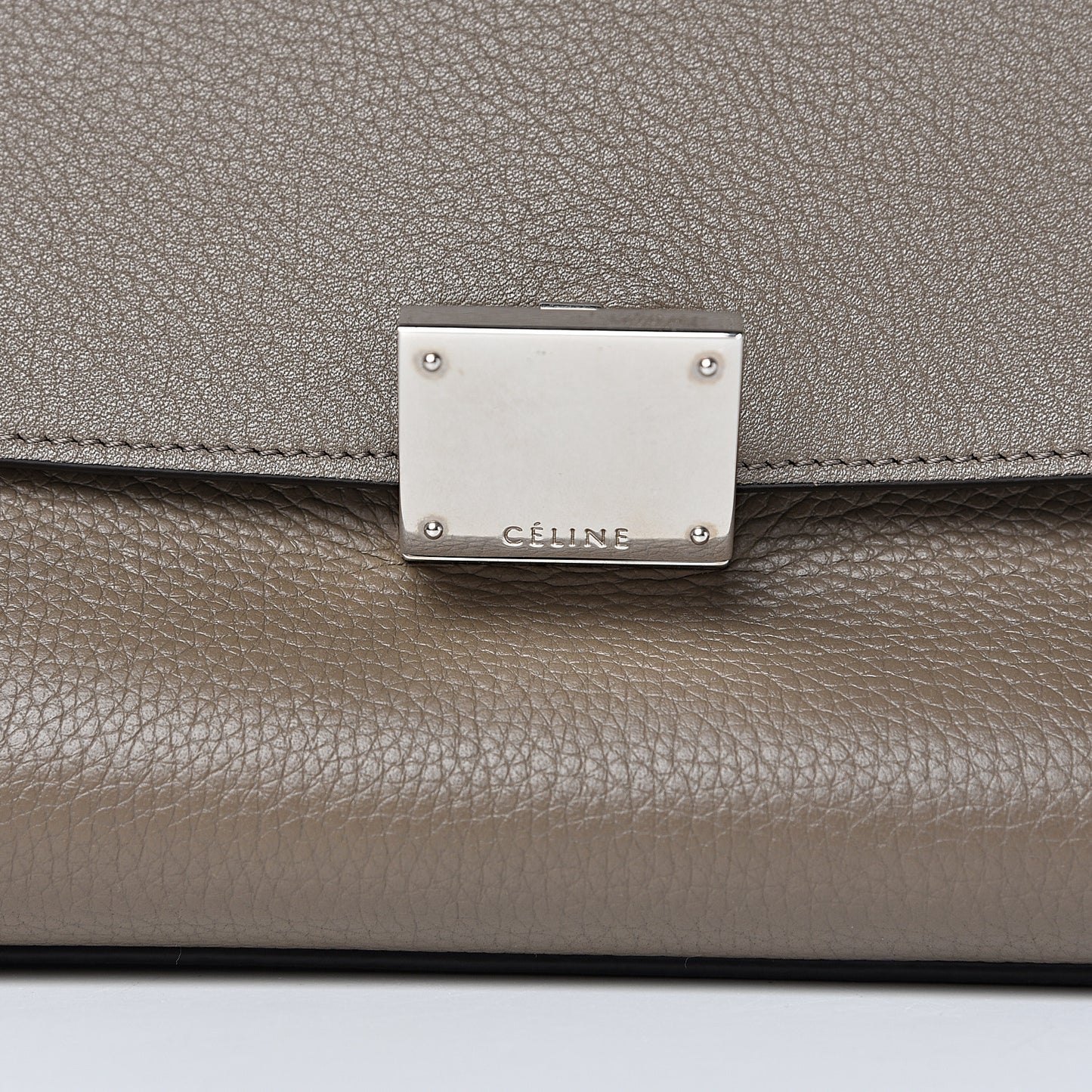 Drummed Calfskin Suede Small Trapeze Souris