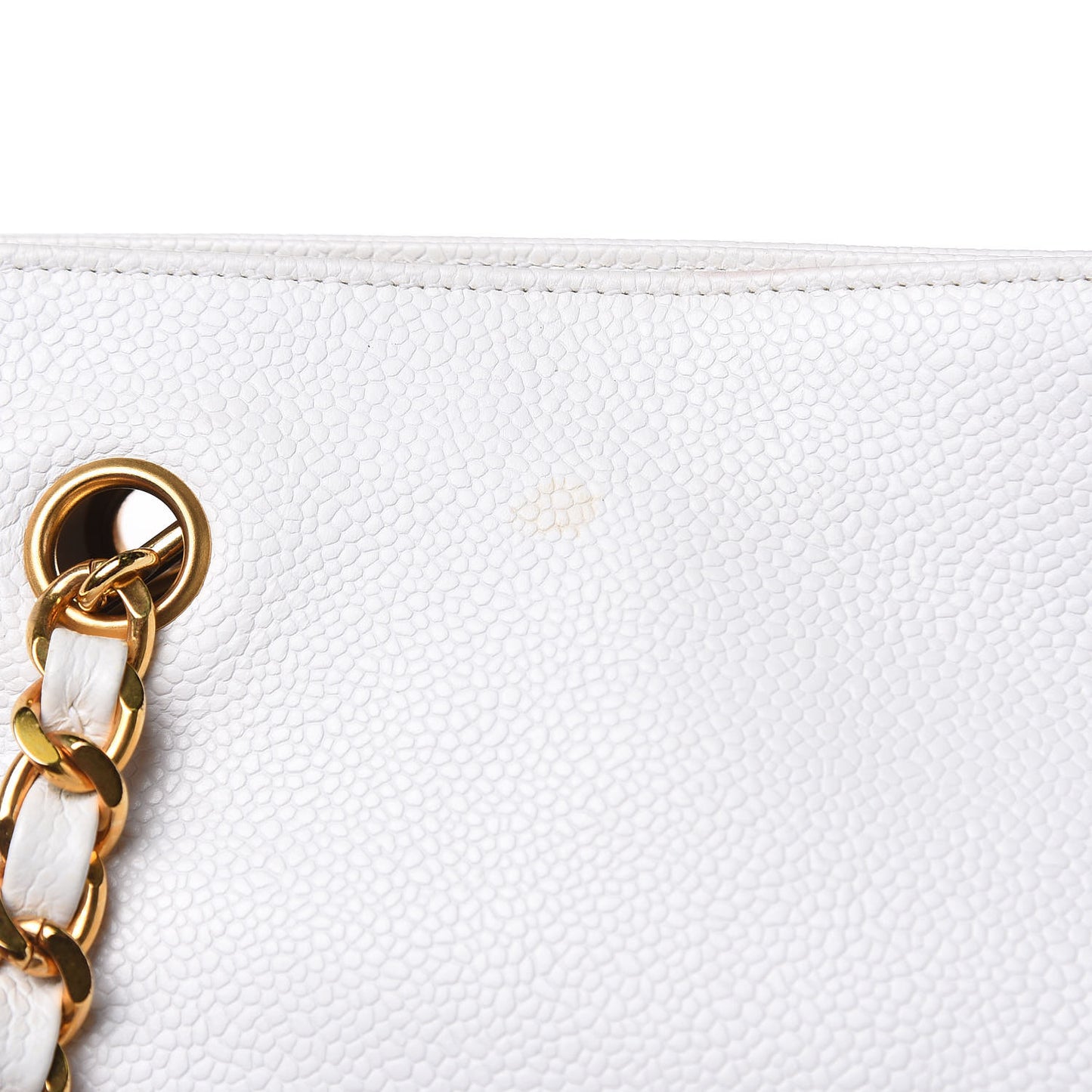 Caviar Large CC Shoulder Bag White