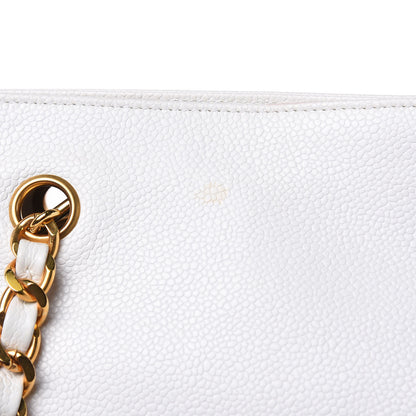 Chanel Caviar Large CC Shoulder Bag White 9 of 16