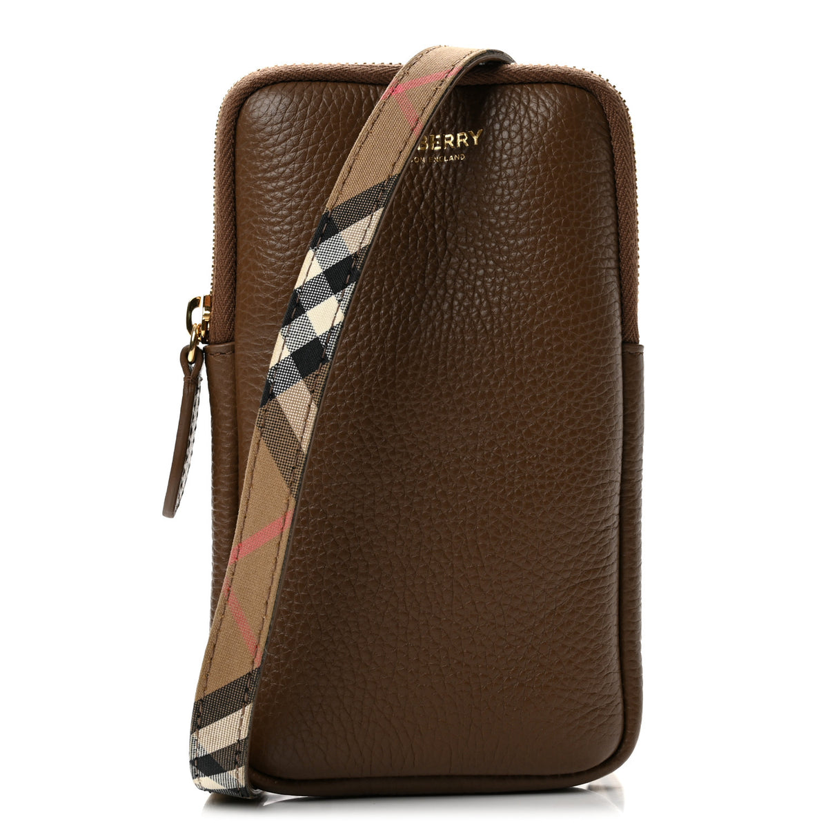 Burberry Grainy Calfskin Phone Pouch Earth 1 of 10