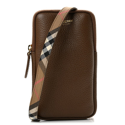 Burberry Grainy Calfskin Phone Pouch Earth 1 of 10