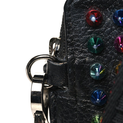 Christian Louboutin Calfskin Spikes Loubilab Crossbody Bag Black 10 of 11