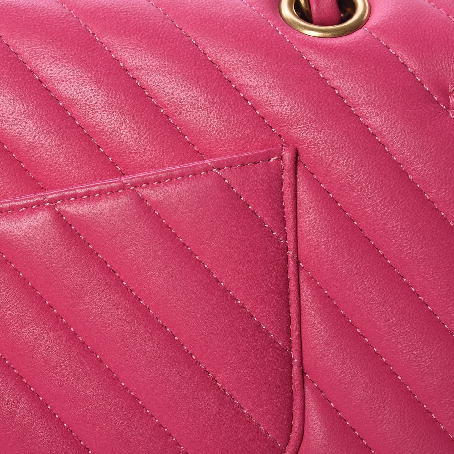 Lambskin Chevron Quilted Medium Double Flap Pink