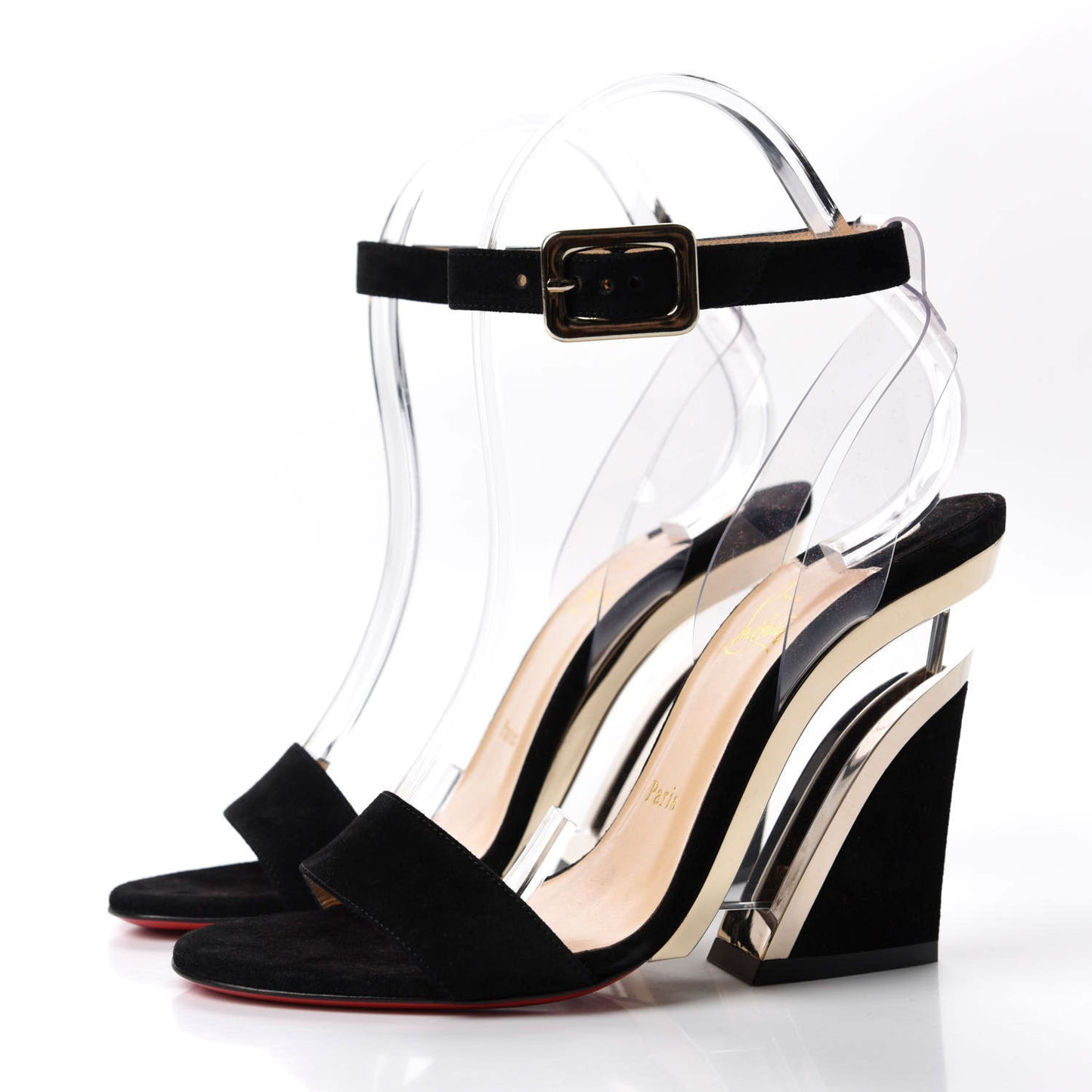 Veau Velours PVC Levitallo 100 Sandals 37.5 Black