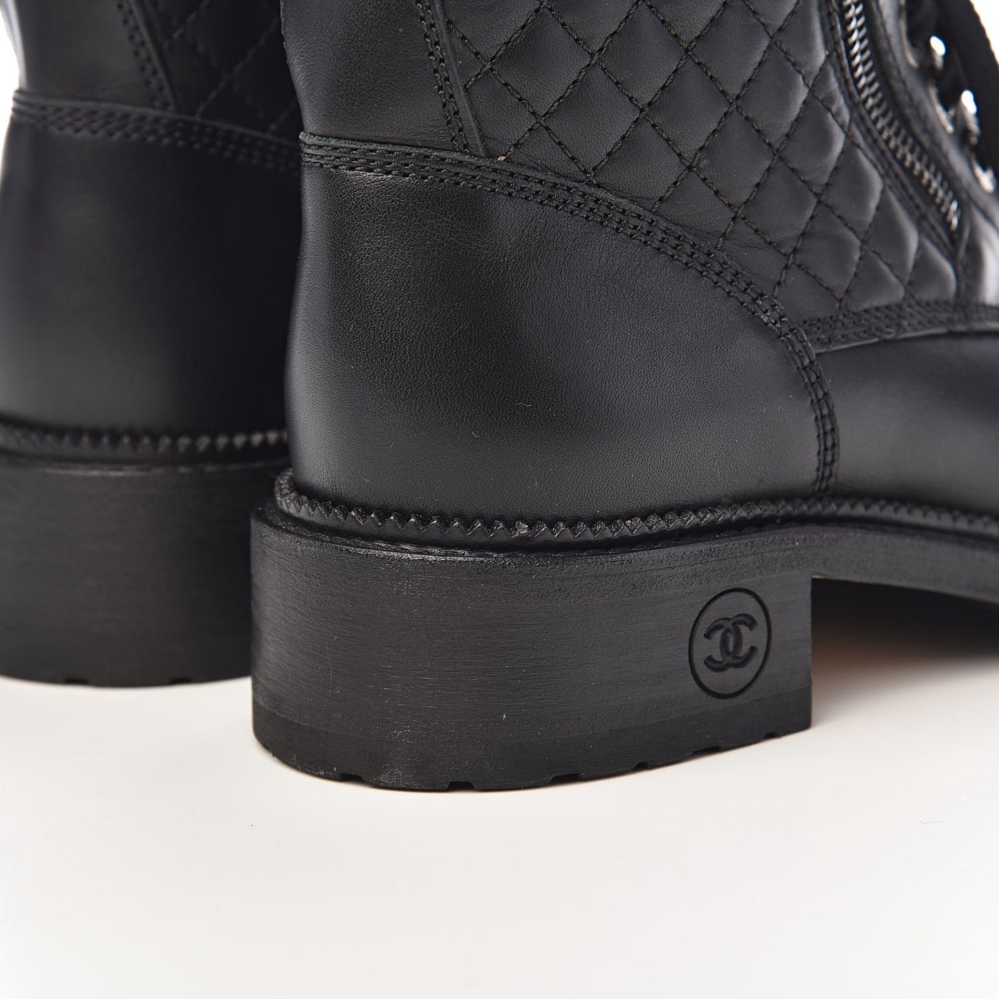 Calfskin Combat Boots 38 Black