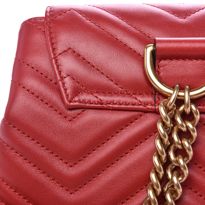 Gucci Calfskin Matelasse GG Marmont Flap Backpack Hibiscus Red 8 of 12