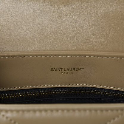 Saint Laurent Calfskin Y Quilted Monogram Toy Loulou Crossbody Bag Dark Beige 8 of 10