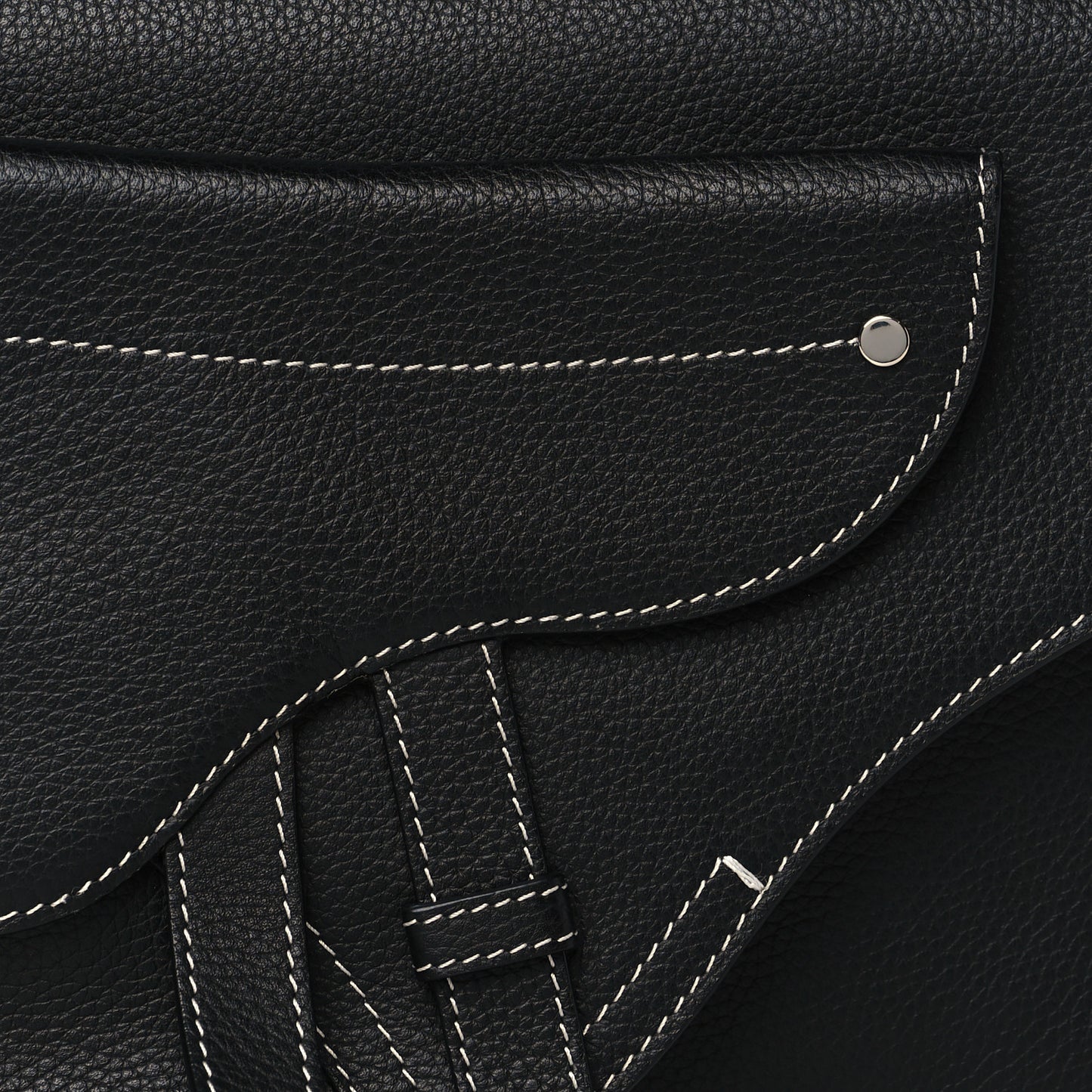 X KAWS Grained Calfskin Saddle Wristlet Black