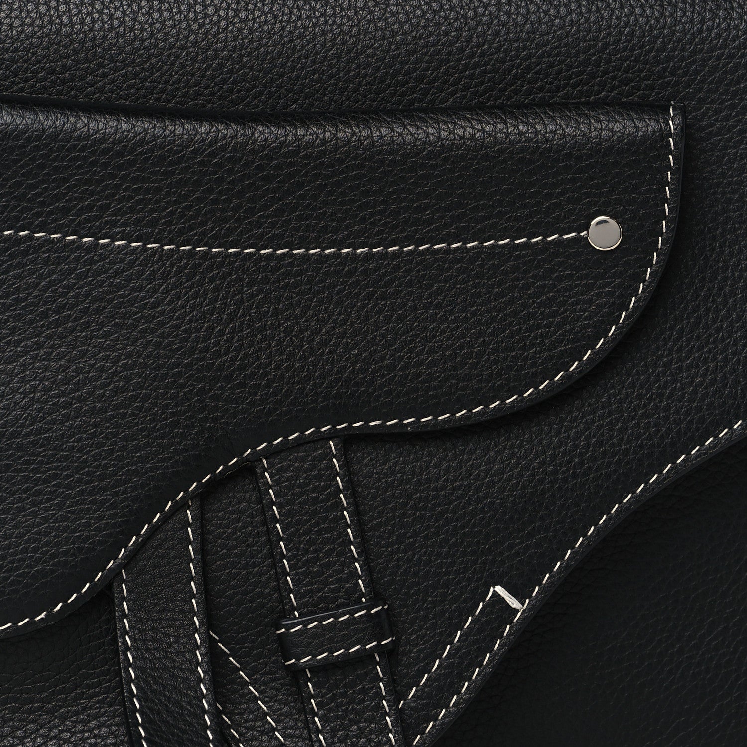 Christian Dior X KAWS Grained Calfskin Saddle Wristlet Black 7 of 9