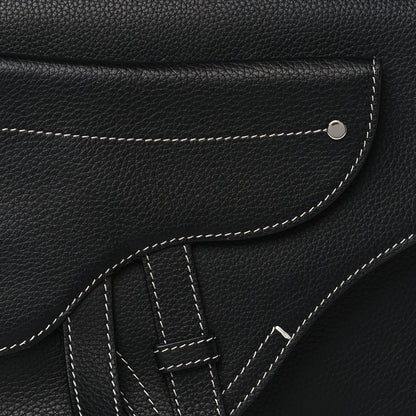 Christian Dior X KAWS Grained Calfskin Saddle Wristlet Black 7 of 9