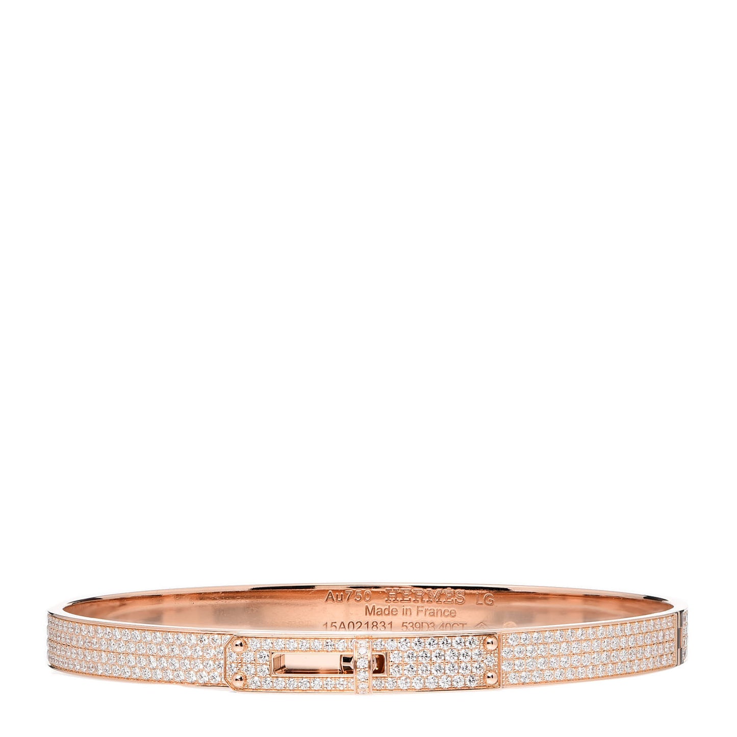 18K Rose Gold Diamond PM Kelly Full Pave Bracelet LG