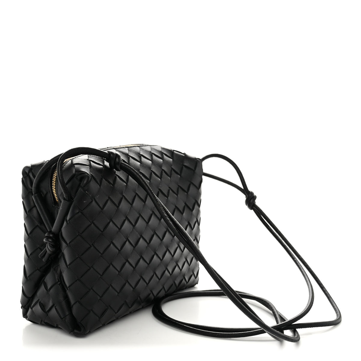 Nappa Intrecciato Small Loop Camera Bag Black