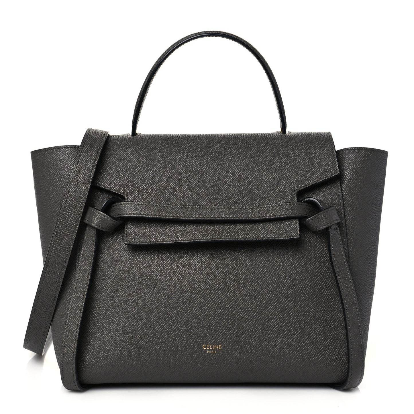 Grained Calfskin Micro Belt Bag Grey