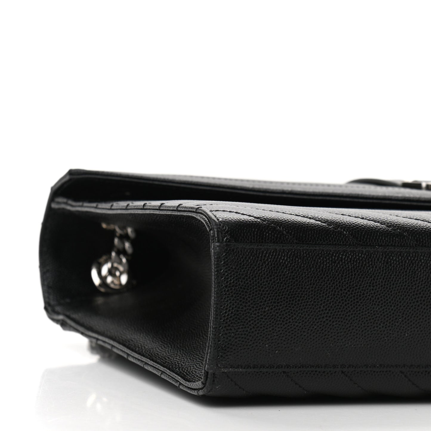 Grain De Poudre Matelasse Chevron Large Monogram Satchel Black