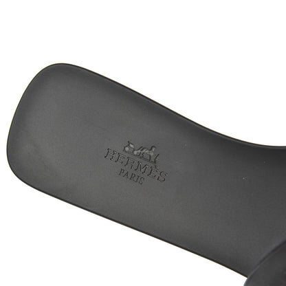Hermes Rubber Aloha Sandals 39 Black 6 of 15