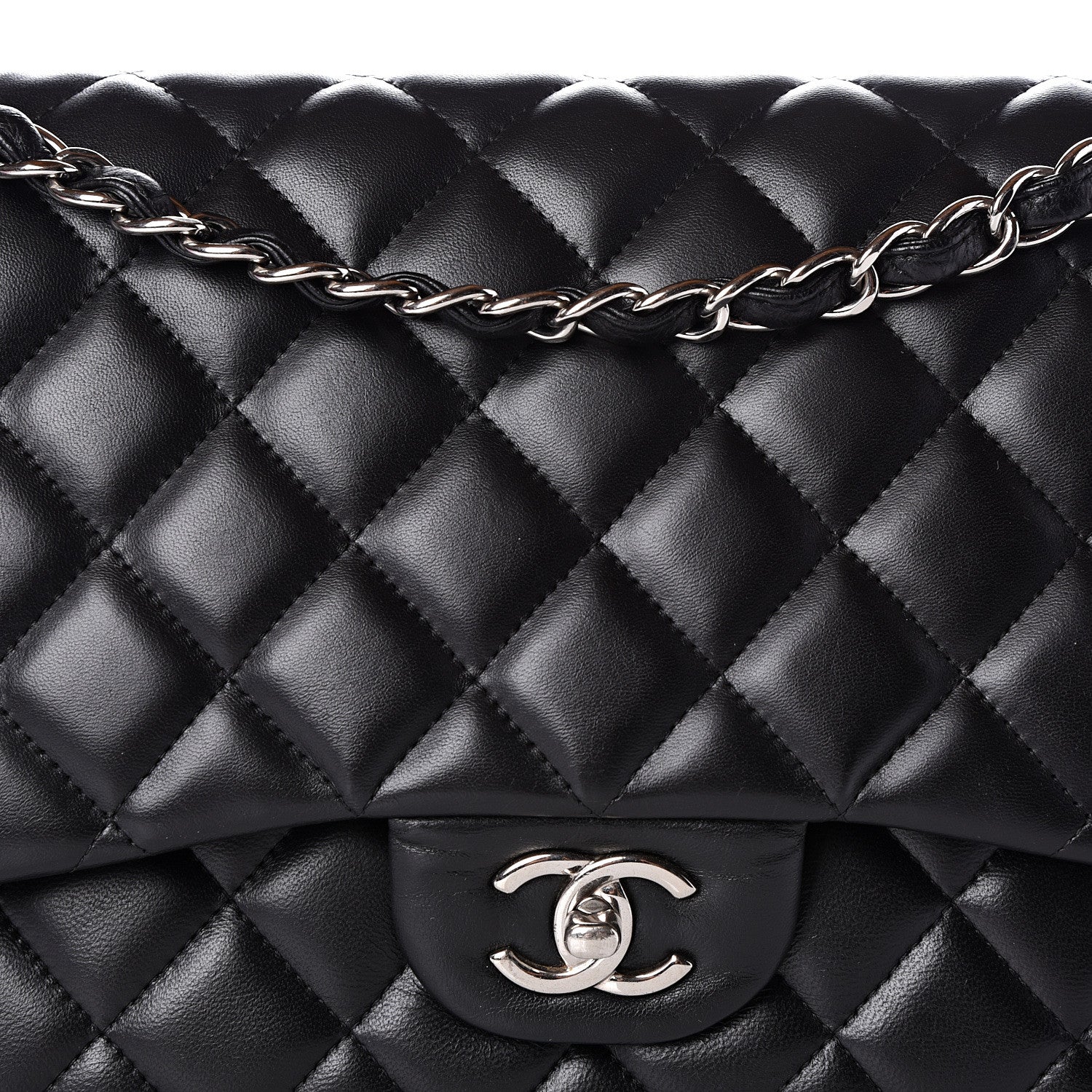Chanel Lambskin Quilted Jumbo Double Flap Black 12 of 12