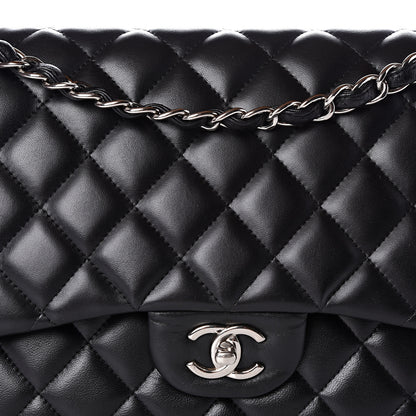 Chanel Lambskin Quilted Jumbo Double Flap Black 12 of 12