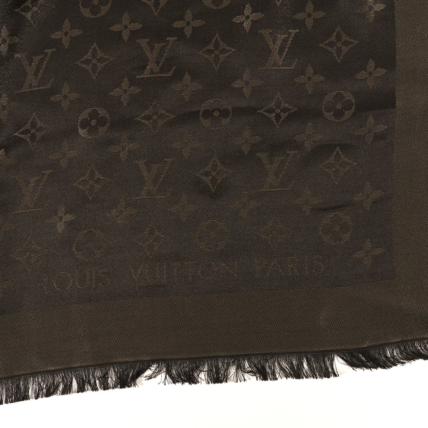 Silk Lurex Wool Monogram Shine Shawl Marron