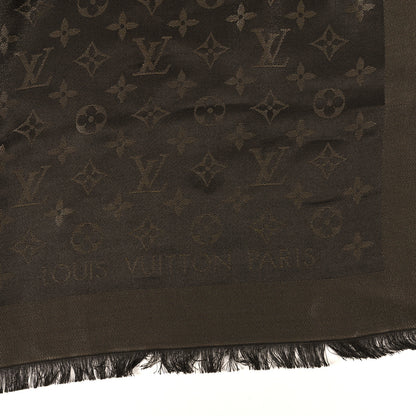 Louis Vuitton Silk Lurex Wool Monogram Shine Shawl Marron 2 of 3