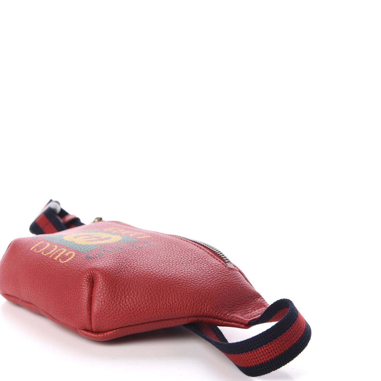 Grained Calfskin Small Logo Belt Bag Hibiscus Red