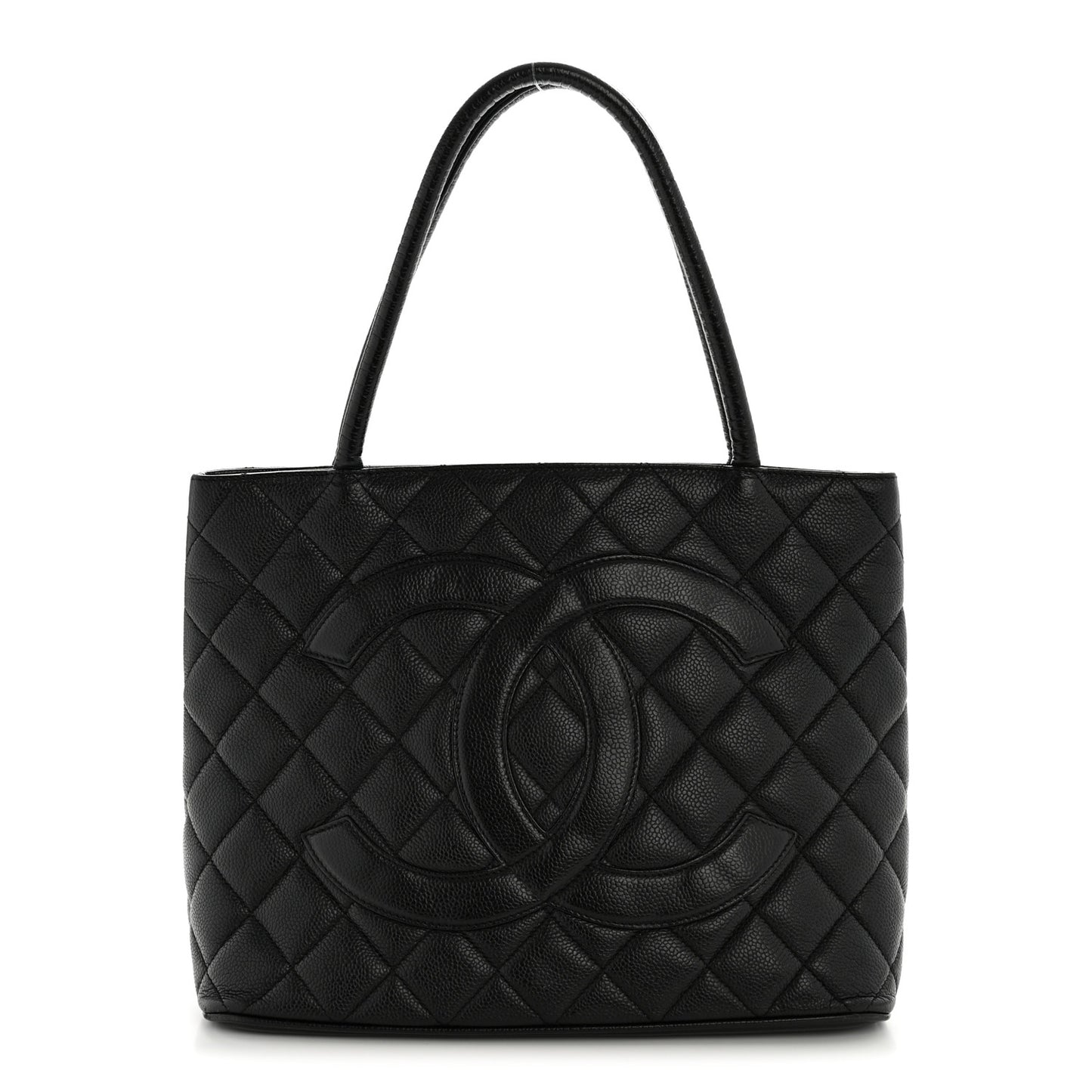 Caviar Quilted Medallion Tote Black