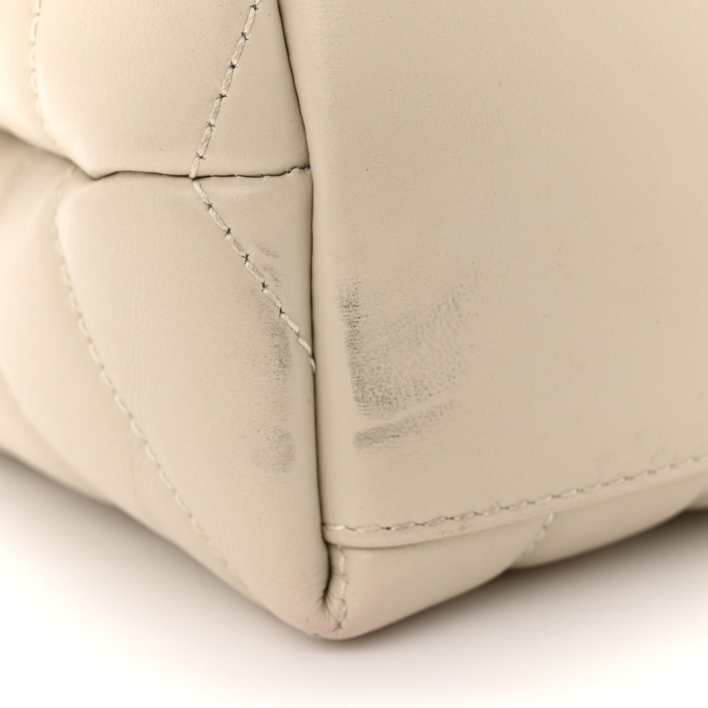 Calfskin Y Quilted Monogram Small Loulou Chain Satchel Crema Soft