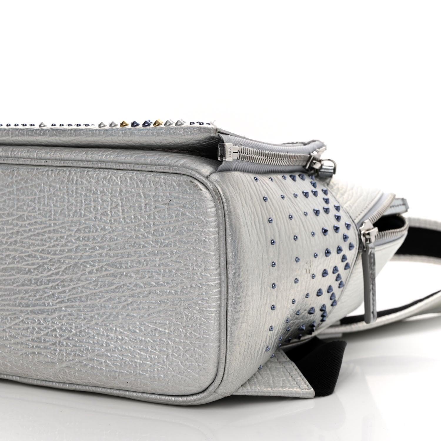 MCM Visetos Medium Studded Stark Cyber Flash Backpack Silver 12 of 16