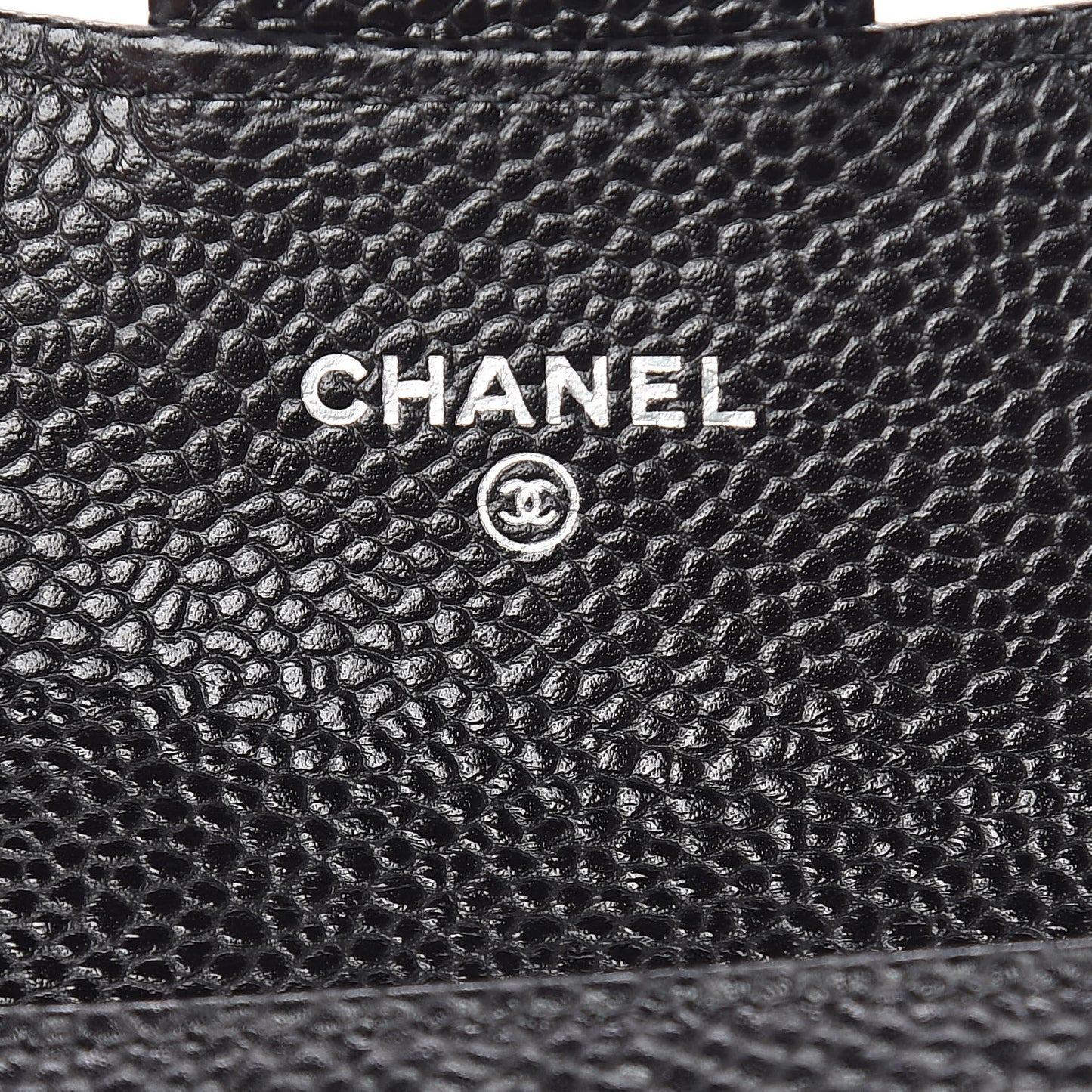 Caviar Quilted Flap Card Holder Wallet Black
