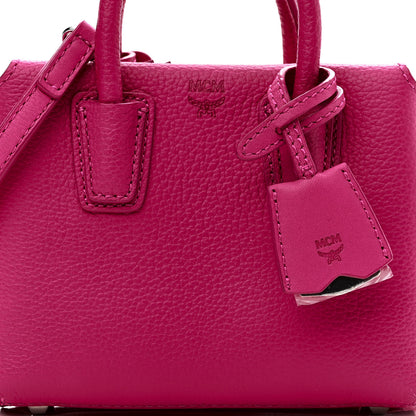 MCM Grained Calfskin X-Mini Milla Tote Beetroot Pink 8 of 10