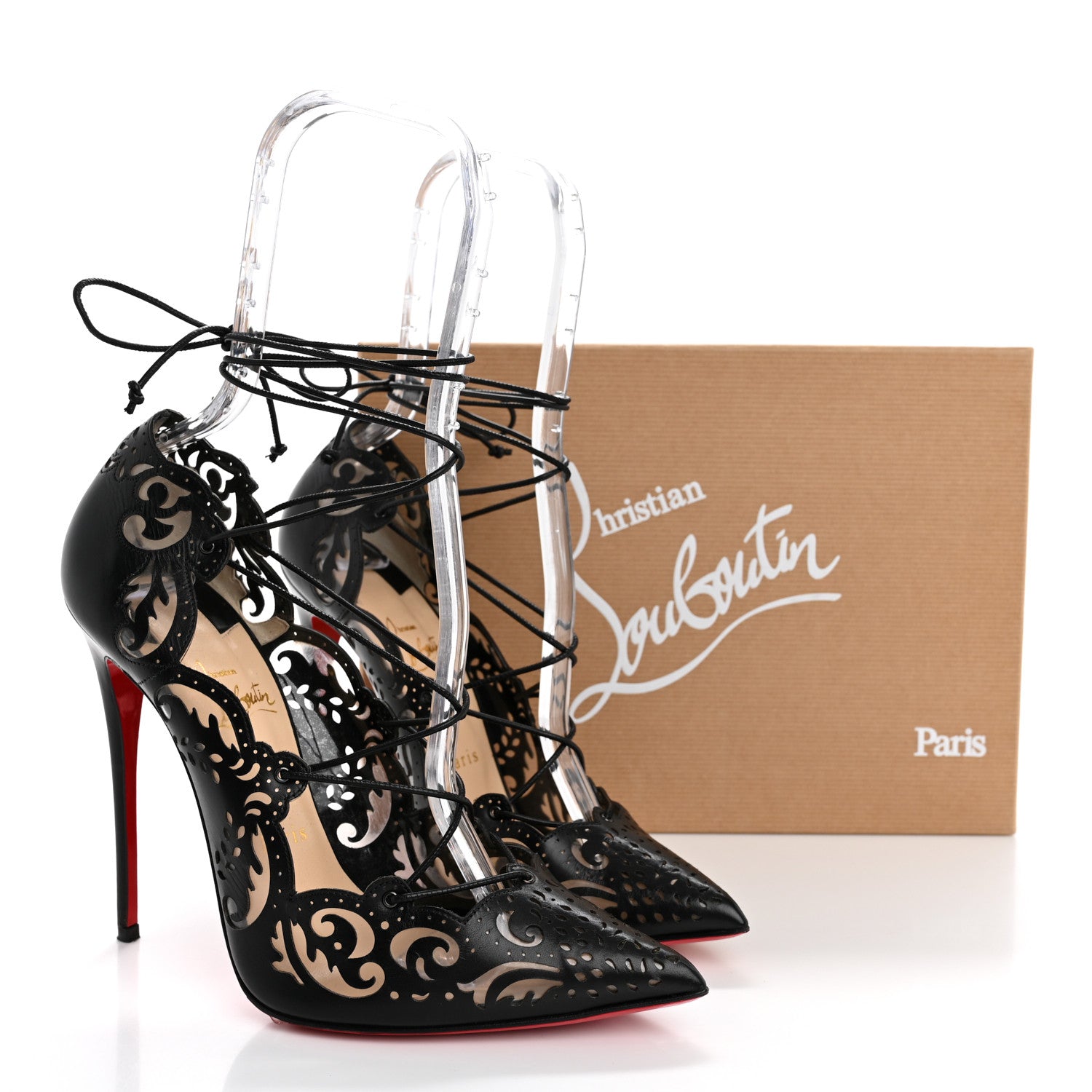 Christian Louboutin Calfskin PVC Impera 120 Pumps 40 Black Transparent 13 of 13