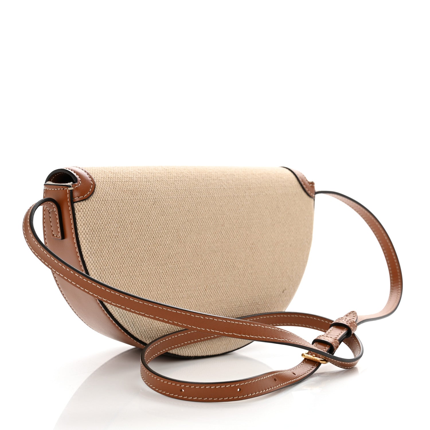 Celine Textile Calfskin Triomphe Besace Natural Tan 2 of 11