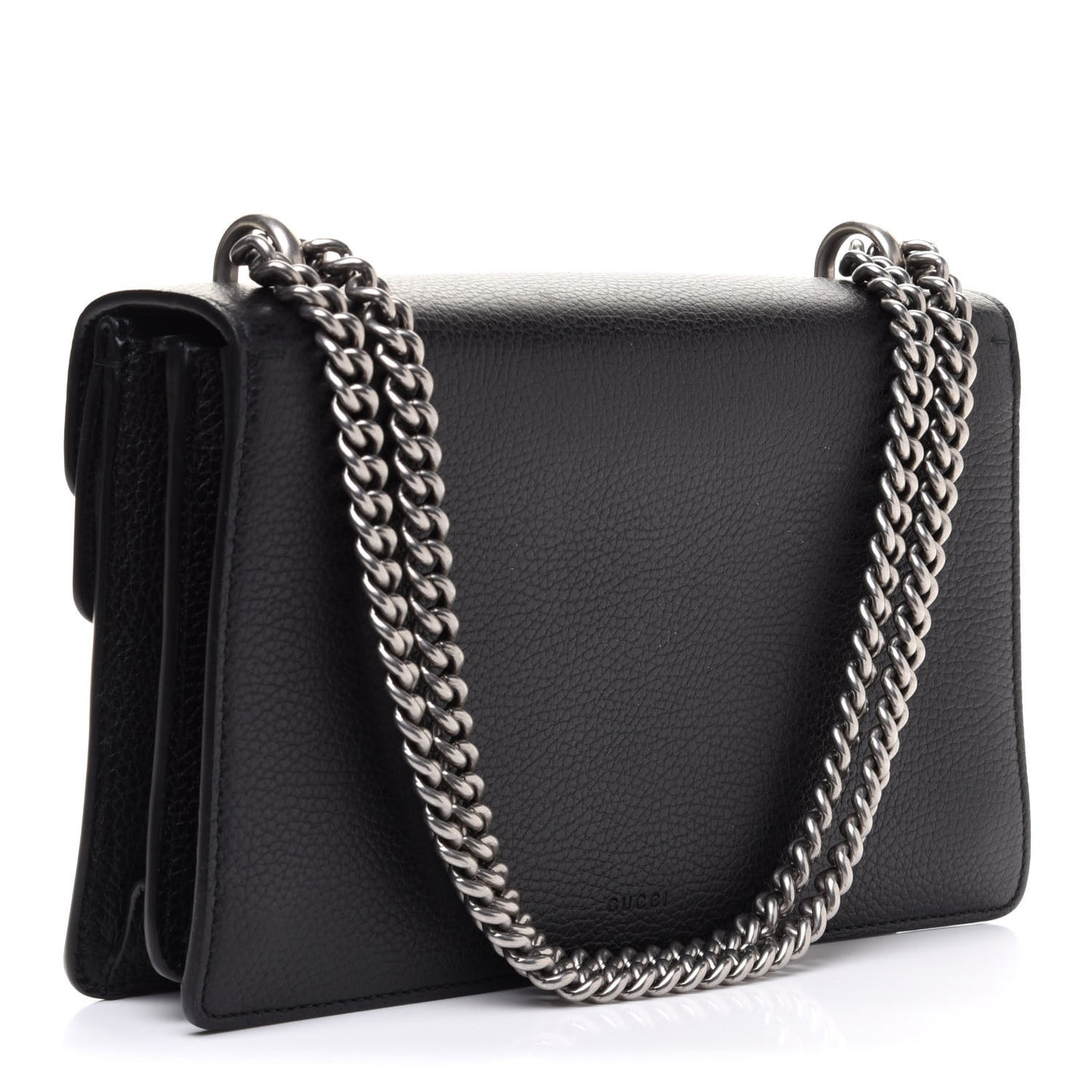 Pebbled Calfskin Small Dionysus Shoulder Bag Black