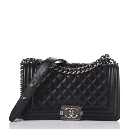 Chanel Lambskin Quilted Medium Boy Flap Black 1 of 7