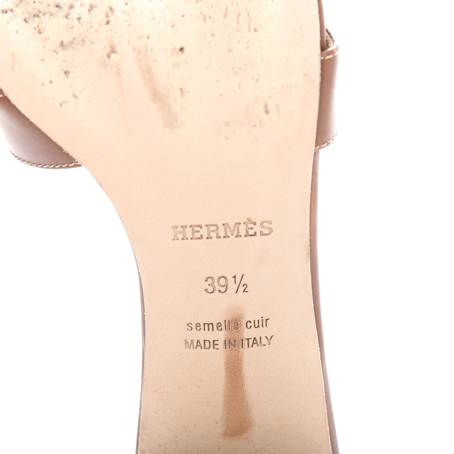 Hermes Calfskin Oasis Sandals 39.5 Gold 9 of 11