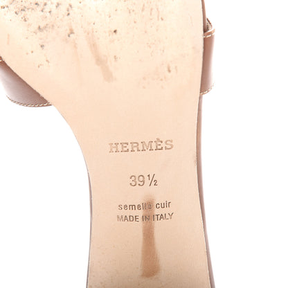 Hermes Calfskin Oasis Sandals 39.5 Gold 9 of 11