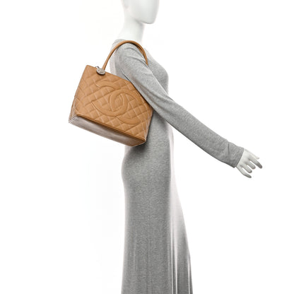 Chanel Caviar Quilted Medallion Tote Beige 2 of 13