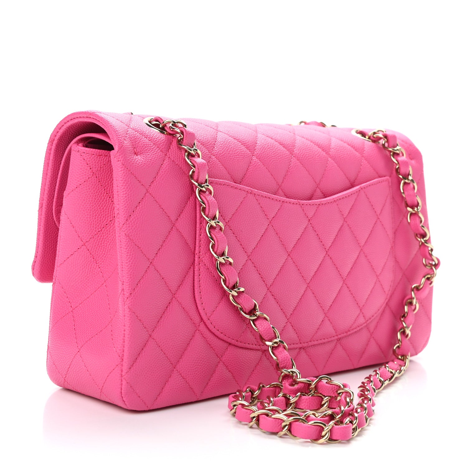 Chanel Caviar Quilted Medium Double Flap Dark Pink 2 of 10