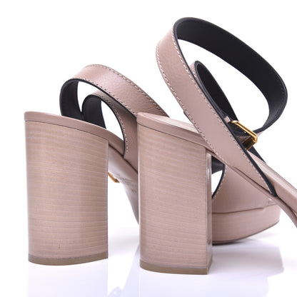 Valentino Garavani Grainy Cowhide VLogo Platform Sandals 39 Rose Cannelle 12 of 13