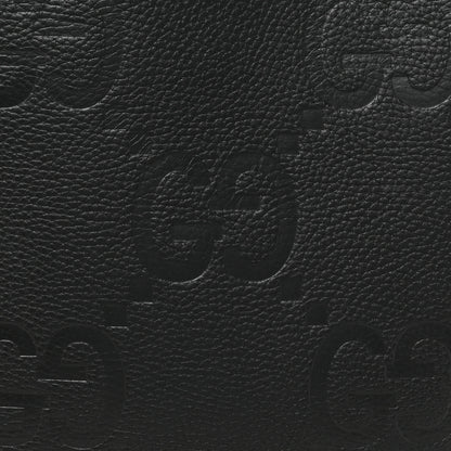 Gucci Monogram Jumbo GG Calfskin Web Large Shopping Tote Black 10 of 12
