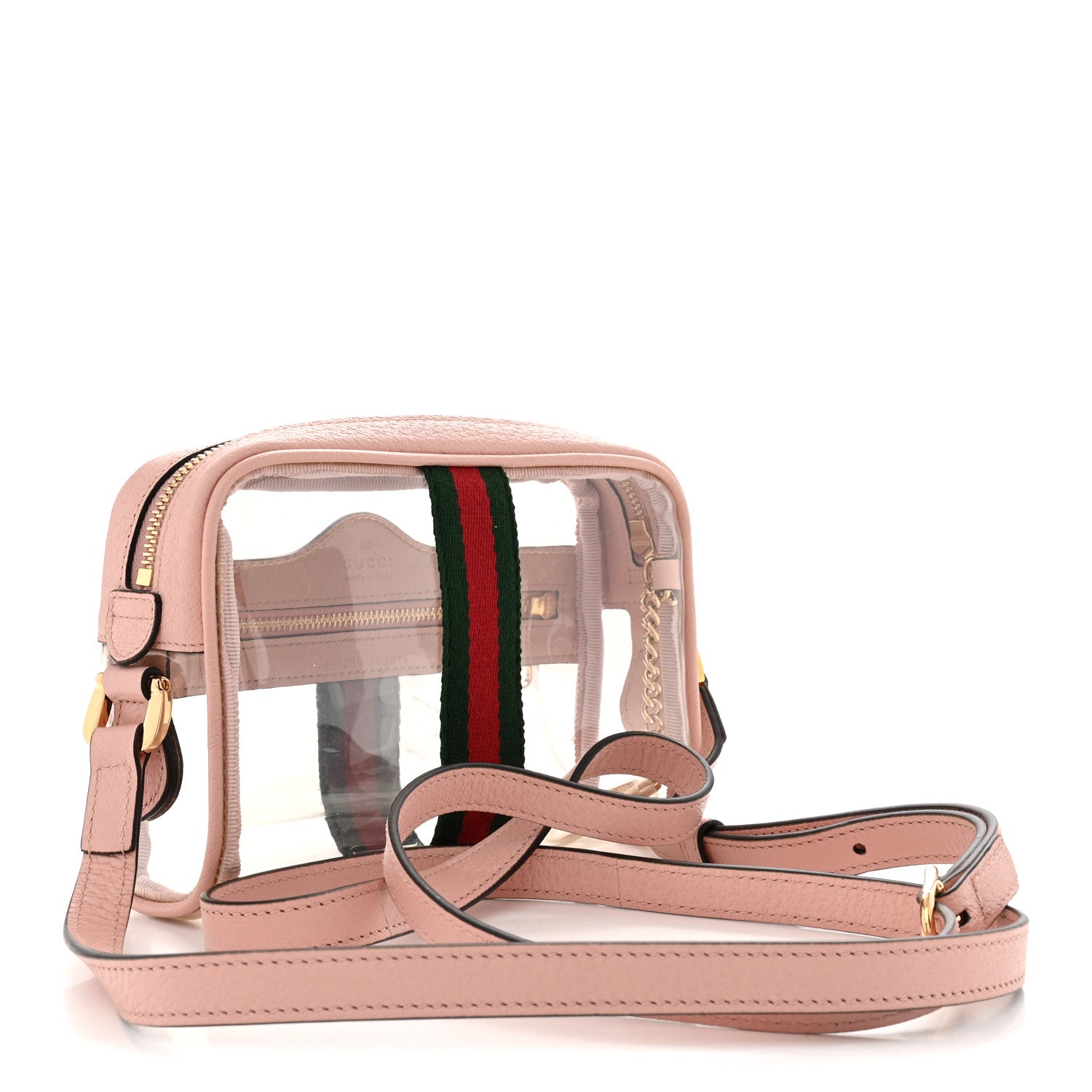 Gucci Vinyl Web Mini Ophidia Transparent Shoulder Bag Perfect Pink 3 of 10