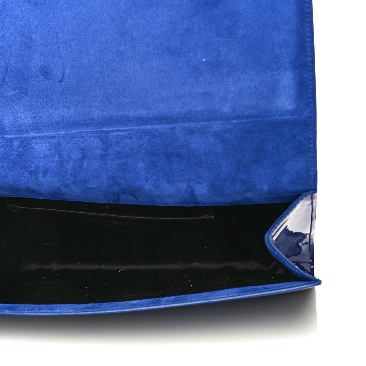 Patent Calfskin Monogram Large Belle De Jour Clutch Royal Blue