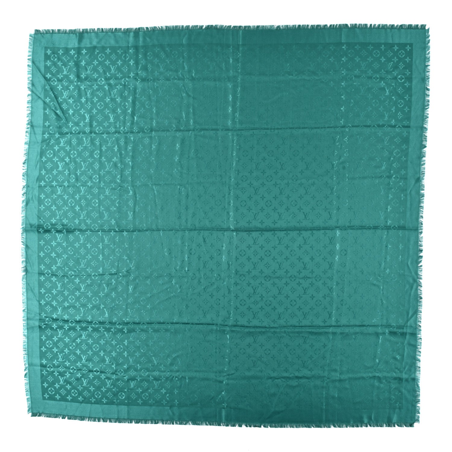 Louis Vuitton Wool Silk Monogram Shawl Green 1 of 3