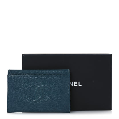 Chanel Caviar Timeless CC Card Holder Wallet Blue 13 of 13