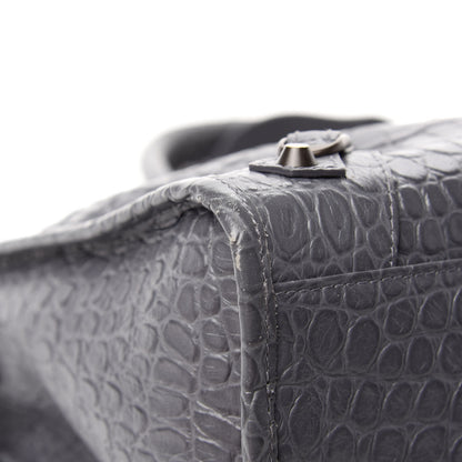 Balenciaga Calfskin Crocodile Embossed Classic Hardware City Gris Beton 8 of 13